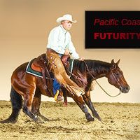 Larry Trocha training a cutting horse for competition